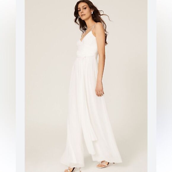 MAC DUGGAL RUCHED SLEEVELESS TIE JUMPSUIT/ Size M - Picture 1 of 10